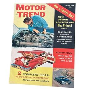 Vintage Motor Trend Magazine March 1958 Corvette Dodge Oldsmobile Maserati Car